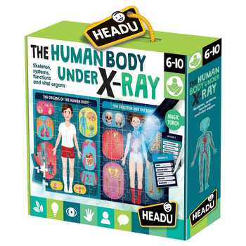 84pc Headu The Human Body Under X-Ray 60x35cm Puzzle Kids 6-10y