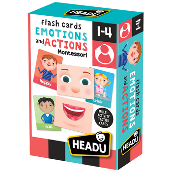 40pc Headu Montessori Flashcards Emotions & Actions Educational Game 1-4y