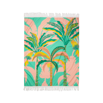 Rayell Plantation 130x170cm Canvas Throw Blanket - Pink