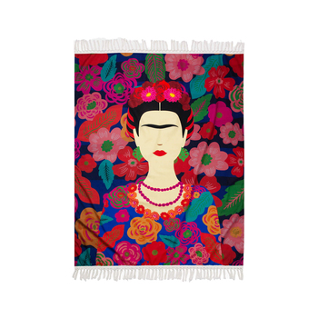 Rayell Kahlo 130x170cm Canvas Throw Blanket - Dark