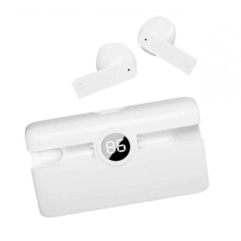 Laser TWS Wireless Bluetooth Earbuds w/ Power Bank Charging Case - White