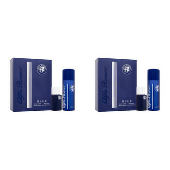 2x 2pc Alfa Romeo Blue 15ml EDT Perfume & 150ml Deodorant Spray Gift Set