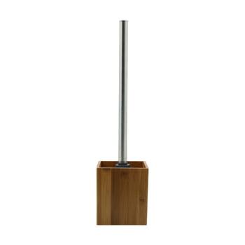 NF Living Toilet Brush Holder 9x34cm Bamboo Square For Bathrooms - Natural