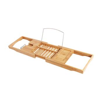 NF Living Telescopic Bathshelf 107x23cm Bamboo Rectangle For Bathrooms - Natural