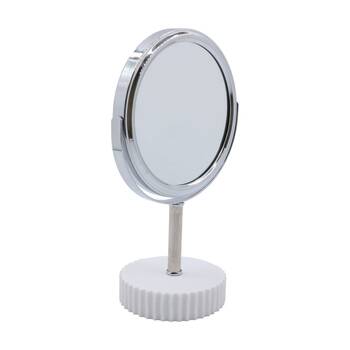NF Living Standing Mirror 16x26cm Round For Bathrooms - White