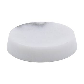 NF Living Round Soap Dish 12x3cm Marble For Bathrooms - White