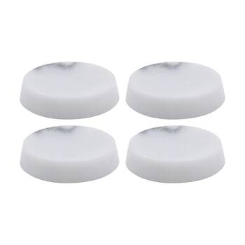 4PK NF Living Round Soap Dish 12x3cm Marble For Bathrooms - White