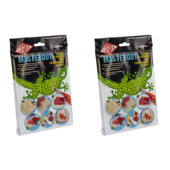 2x 12pc Essdee Mastercut Stamp Carving and Printmaking Block 4x150x200mm