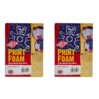 2x 10pc Essdee 10mm Thick Beginners Washable Block Printing Foam Pack A5