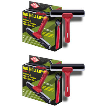 2PK Essdee Boxed Lino Sturdy Hard Rubber Printmaking Ink Roller 150mm Red