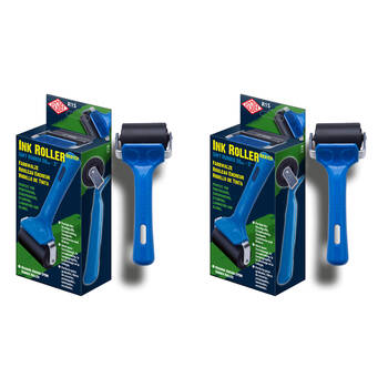 2PK Essdee Soft Rubber Hanging Handle Printmaking Art Ink Roller 50mm Blue