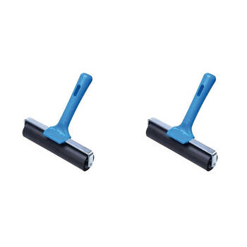 2PK Essdee Soft Rubber Hanging Handle Printmaking Art Ink Roller 150mm Blue