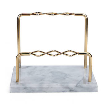 NF Living Makeup Holder 12x17x12 Marble Organizer Iron Multicoloured