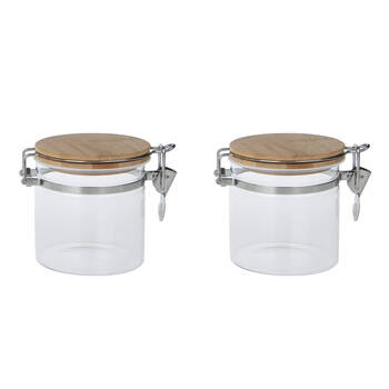 2PK NF Living Glass Cannister Airtight Seal 10x13cm Solid Clear