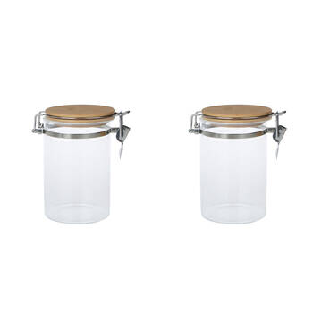 2PK NF Living Glass Cannister Airtight Seal 10x15cm Solid Clear