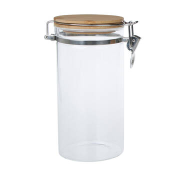 NF Living Glass Cannister Airtight Seal 10x20cm Solid Clear
