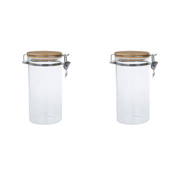 2PK NF Living Glass Cannister Airtight Seal 10x20cm Solid Clear