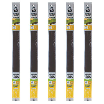 10pc ESP Plastic Door Seal Self Adhesive Brown  915x37mm