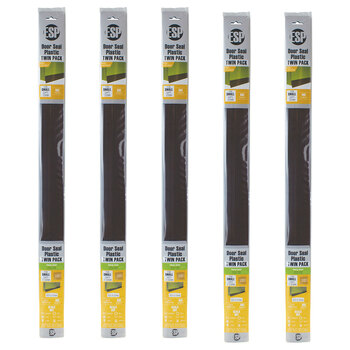 5PK ESP PVC Plastic Door Seal Self Adhesive 915x37mm Brown 