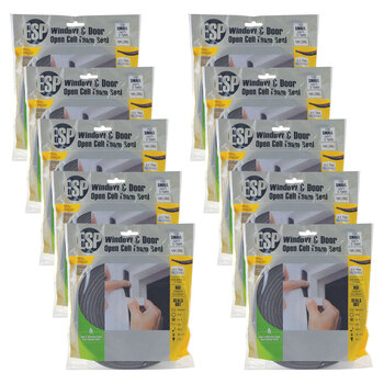 10PK ESP Window & Door Open Cell Foam Weather Seal 6x19mm Grey DIY 