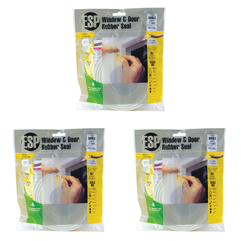 6pc ESP  Window & Door Rubber P-Shaped Weather Seal White 