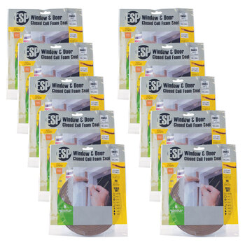 10PK ESP Window & Door Closed Cell Foam Weather Seal 4.8x9mm Brown 