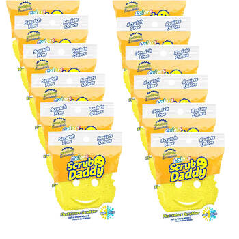 12PK Scrub Daddy Essentials Flex Texture Non-Scratch Scrubber - Yellow