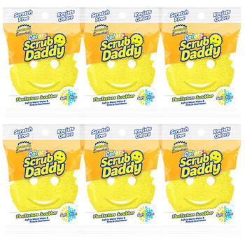 6PK Scrub Daddy Essentials Flex Texture Non-Scratch Scrubber - Yellow