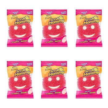 6PK Scrub Daddy Essentials Flex Texture Scrub Mommy Dual Sided - Pink
