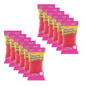 12PK Scrub Daddy Essentials Flex Texture Sponge Mommy Dual Sided - Pink