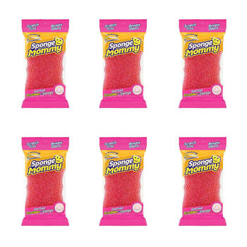 6PK Scrub Daddy Essentials Flex Texture Sponge Mommy Dual Sided - Pink