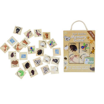 Koala Dream Bush Buddies Wooden Memory Game Australian Animals 24Pcs 18 Months+