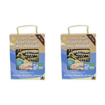 2x 25pc Koala Dream Fridge Friends Australian Sea Animals Wooden Magnets/Toy 2y+
