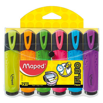 6pc Maped Highlighter Wallet Assorted Colours