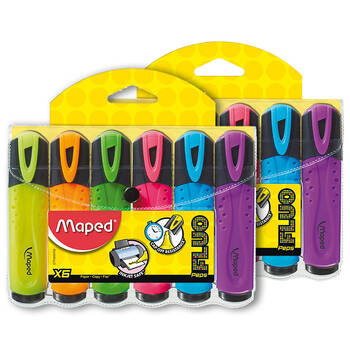 2x 6pc Maped Highlighter Wallet Assorted Colours