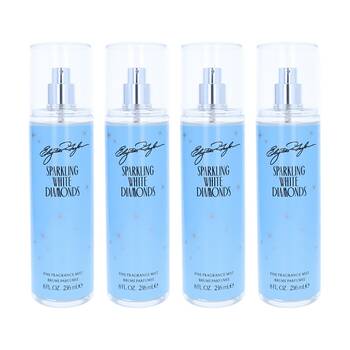 4PK Elizabeth Taylor Sparkling White Diamonds Body Mist Womens Fragrance 250mL
