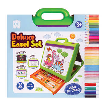 Educational Colours Deluxe Blackboard & Whiteboard Easel Set Green