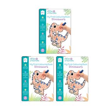 3PK First Creations My Colouring Book Dinasaurs Theme Kids Activity 26 Pages 12m+