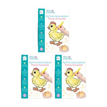 3PK First Creations My Colouring Book Farm Animals Kids Activity 26 Pages 12m+