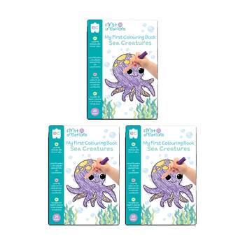 3PK First Creations My Colouring Book Sea Creatures Kids Activity 26 Pages 12m+