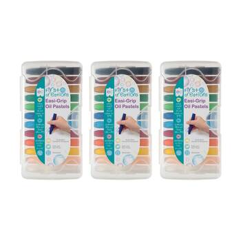 3x 12pc First Creations Easi-Grip Oil Pastels Non-Toxic Hexagonal w/Case 18m+