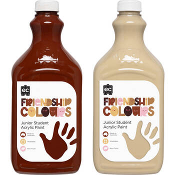 2pc Educational Colours Friendship Skin Tone Acrylic Paint 2L Olive/Mahogany