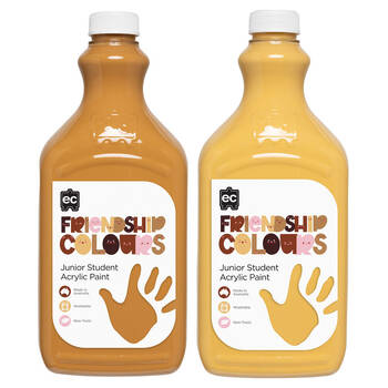 2pc Educational Colours Friendship Skin Tone Acrylic Paint 2L Sand/Honey