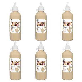 6PK Educational Colours Friendship Skin Tone Colour Acrylic Paint 500ml Olive