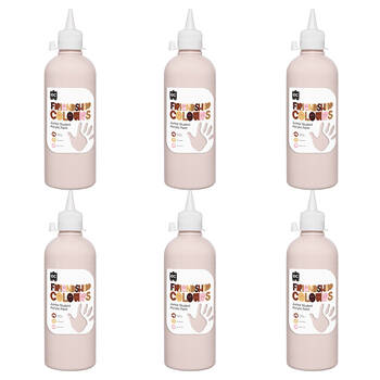 6PK Educational Colours Friendship Skin Tone Colour Acrylic Paint 500ml Peach