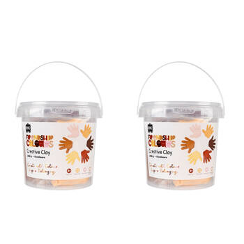2x 6pc Educational Colours CreativeClay Friendship Colour 240g Skin Tones
