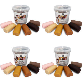 4x 6pc Educational Colours Friendship Colour Dough 900g Skin Tones