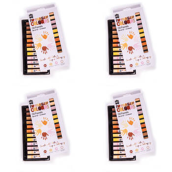 4x 12pc Educational Colours Friendship Colour Oil Pastels Pack Skin Tones