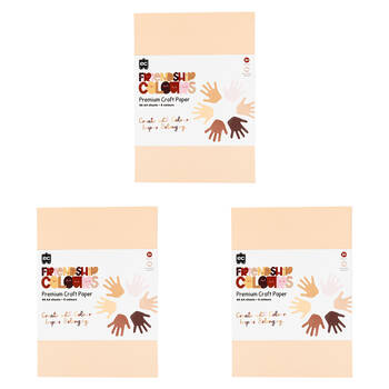 3x 48pc Educational Colours Friendship Colour Premium Craft Paper A4