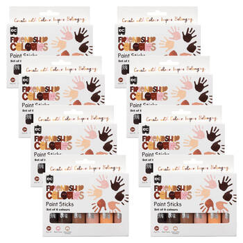 8x 6pc Educational Colours Friendship Colour Paint Sticks Skin Tone